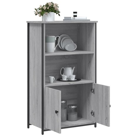 Hoge kast 62x32x103,5 cm bewerkt hout grijs sonoma eikenkleurig 4