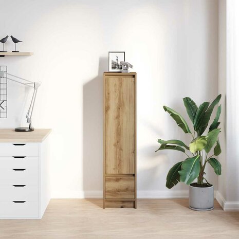 Highboard 29,5x34x119,5 cm spaanplaat eikenkleurig eikenkleurig 3