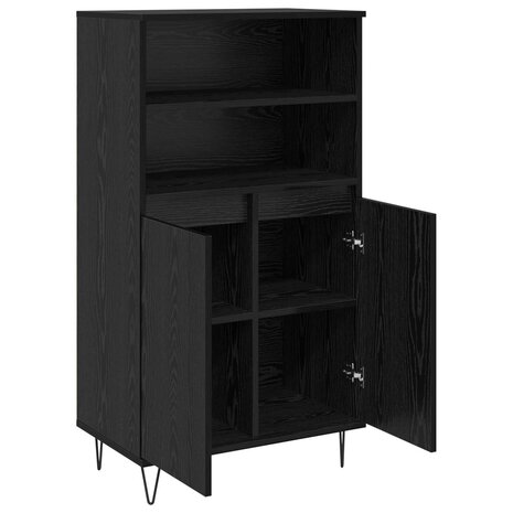 Highboard Zwart 60 x 36 x 110 cm Bewerkt hout 5