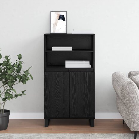 Highboard Zwart 60 x 36 x 110 cm Bewerkt hout 4