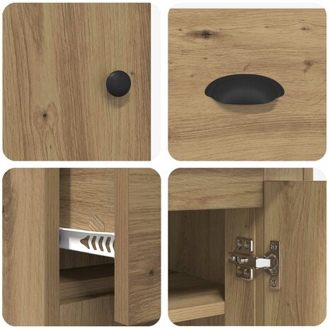 Highboard Artisan Eiken 70 x 35,5 x 67,5 cm Bewerkt hout 9