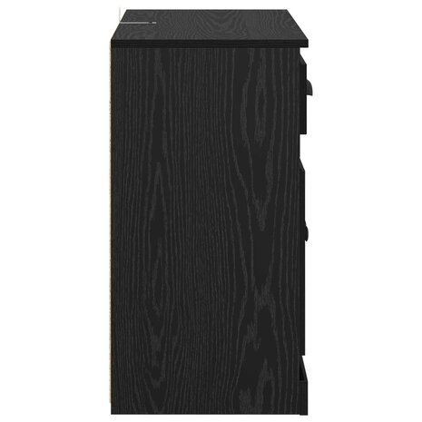 Highboard met lade Zwart Eiken 70 x 35,5 x 67,5 cm Bewerkt hout 7