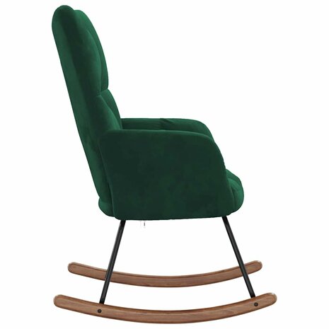 Schommelstoel fluweel donkergroen 5