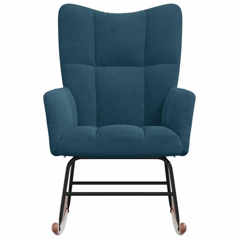 Schommelstoel fluweel blauw 3