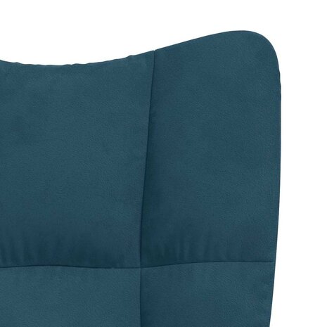 Schommelstoel fluweel blauw 6