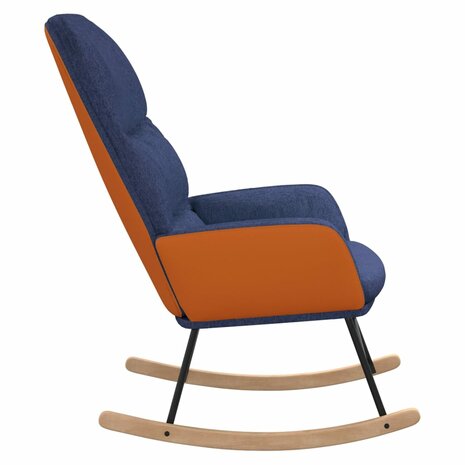 Schommelstoel stof blauw 4