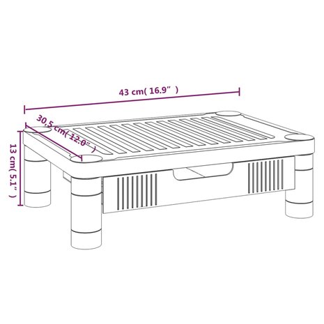 Monitorstandaard 43x30,5x13 cm zwart 8