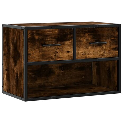 Tv-meubel 60x31x39,5 cm bewerkt hout metaal gerookt eikenkleur 2