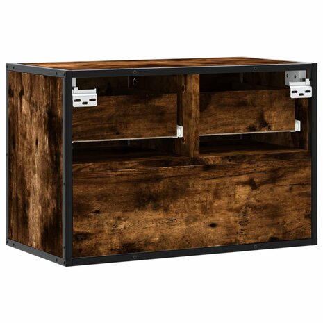 Tv-meubel 60x31x39,5 cm bewerkt hout metaal gerookt eikenkleur 6