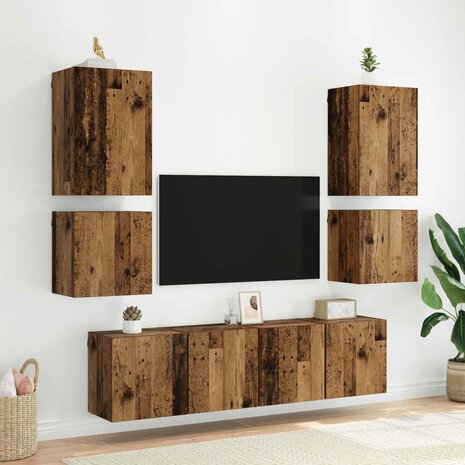 TV Wandkast Wandgemonteerd Oud Hout 40,5x30x40cm Bewerkt hout 4