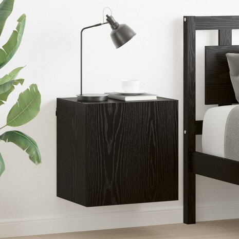 TV Wandkast Zwart Eiken 40,5x30x40cm Bewerkt hout 1