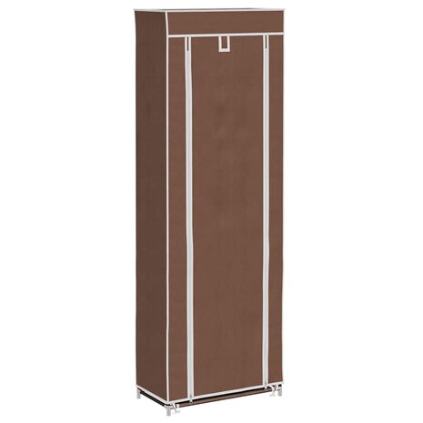 Stoffen schoenenrek met hoes 162 x 57 x 29 cm bruin 2