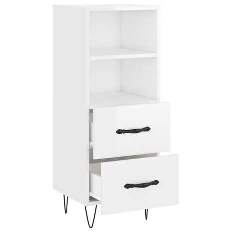 Dressoir 34,5x34x90 cm bewerkt hout hoogglans wit 5