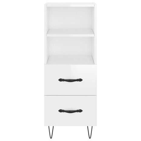 Dressoir 34,5x34x90 cm bewerkt hout hoogglans wit 6