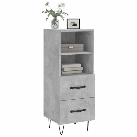 Dressoir 34,5x34x90 cm bewerkt hout betongrijs 3