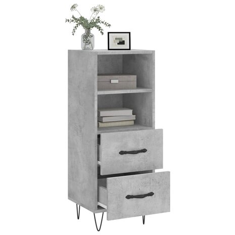 Dressoir 34,5x34x90 cm bewerkt hout betongrijs 4