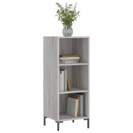 Dressoir 34,5x32,5x90 cm bewerkt hout grijs sonoma eikenkleurig 3