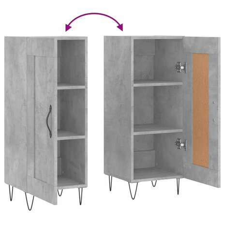 Dressoir 34,5x34x90 cm bewerkt hout betongrijs 9
