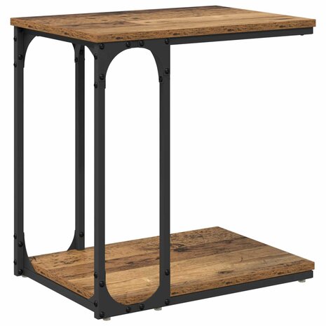 Bijzettafel met plank Oud hout 50 x 35 x 52 cm Bewerkt hout 2