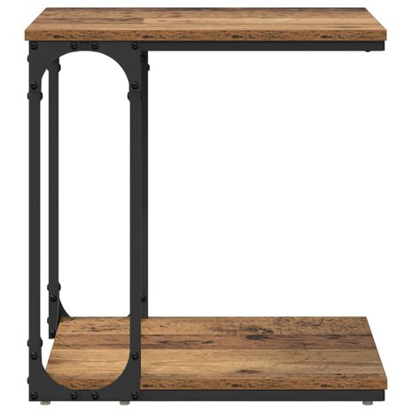 Bijzettafel met plank Oud hout 50 x 35 x 52 cm Bewerkt hout 5