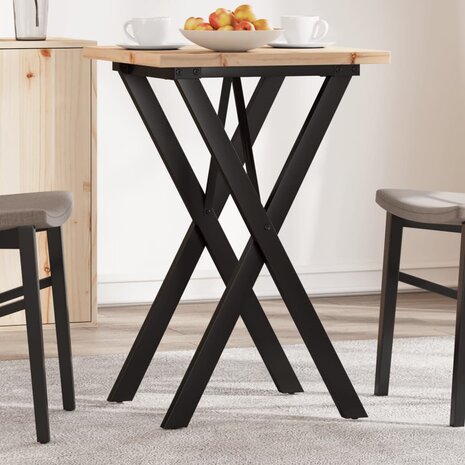 Eettafel X-frame 50x50x75,5 cm massief grenenhout en staal 1