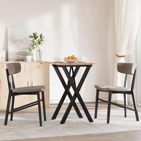Eettafel X-frame 50x50x75,5 cm massief grenenhout en staal 3