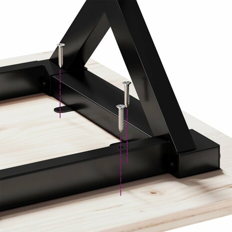 Eettafel X-frame 50x50x75,5 cm massief grenenhout en staal 8