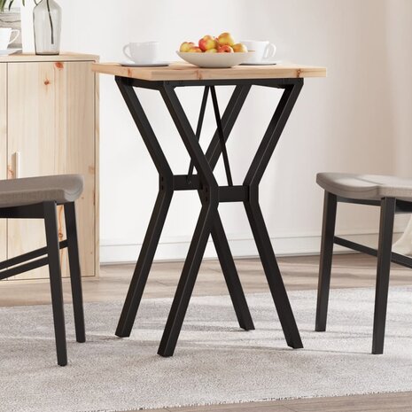 Eettafel Y-frame 50x50x75,5 cm massief grenenhout en staal 1