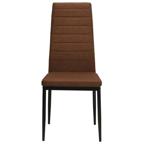 Eetkamerstoelen 2 st stof bruin 3