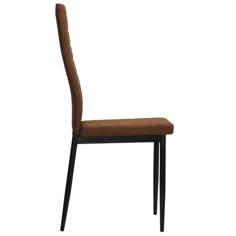 Eetkamerstoelen 2 st stof bruin 4