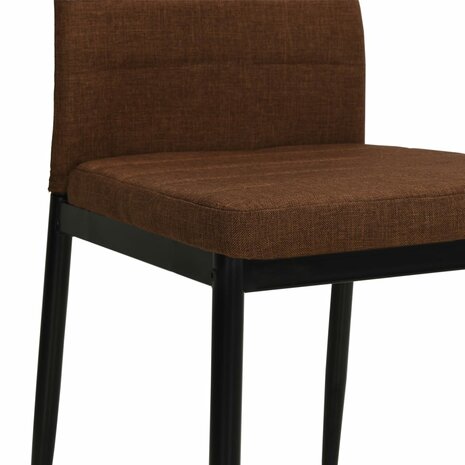 Eetkamerstoelen 2 st stof bruin 6