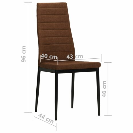Eetkamerstoelen 2 st stof bruin 8