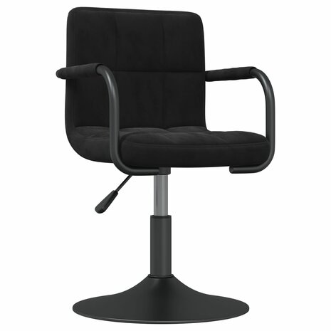 Eetkamerstoel fluweel zwart 2