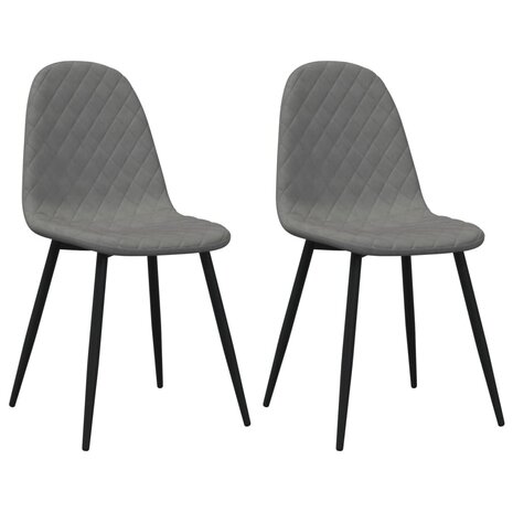 Eetkamerstoelen 2 st fluweel lichtgrijs 2