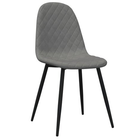 Eetkamerstoelen 2 st fluweel lichtgrijs 3