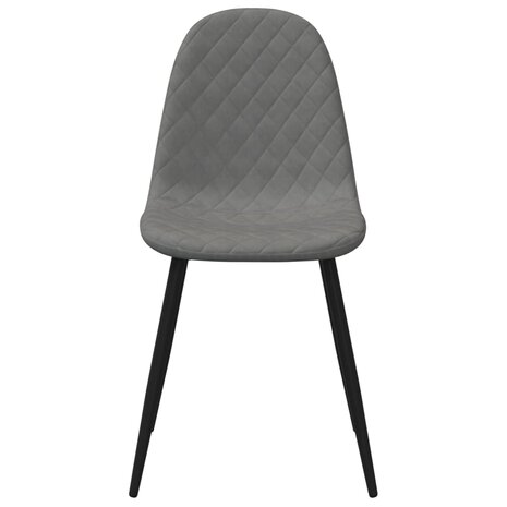 Eetkamerstoelen 2 st fluweel lichtgrijs 4
