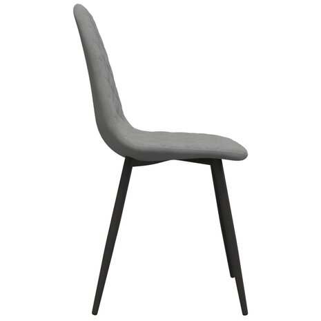 Eetkamerstoelen 2 st fluweel lichtgrijs 5