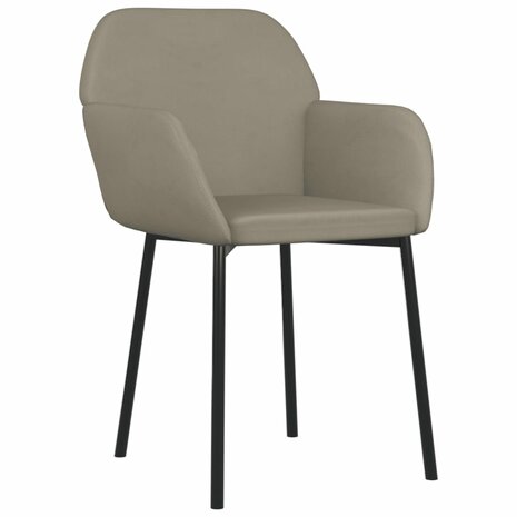 Eetkamerstoelen 2 st fluweel lichtgrijs 3