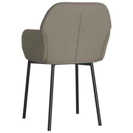 Eetkamerstoelen 2 st fluweel lichtgrijs 4