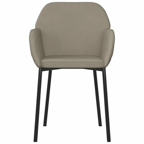 Eetkamerstoelen 2 st fluweel lichtgrijs 5
