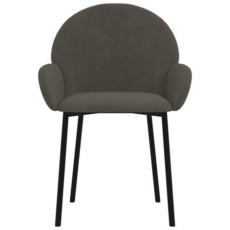 Eetkamerstoelen 2 st fluweel donkergrijs 4