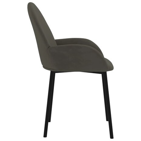 Eetkamerstoelen 2 st fluweel donkergrijs 5