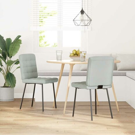 Eetkamerstoelen 2 st fluweel lichtgrijs 2