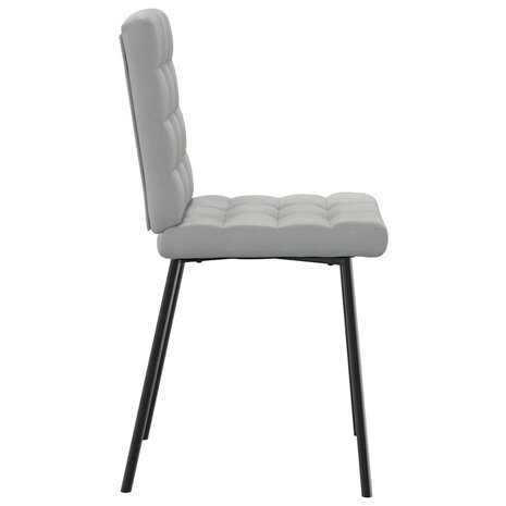 Eetkamerstoelen 2 st fluweel lichtgrijs 5