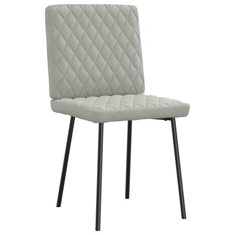 Eetkamerstoelen 2 st fluweel lichtgrijs 4