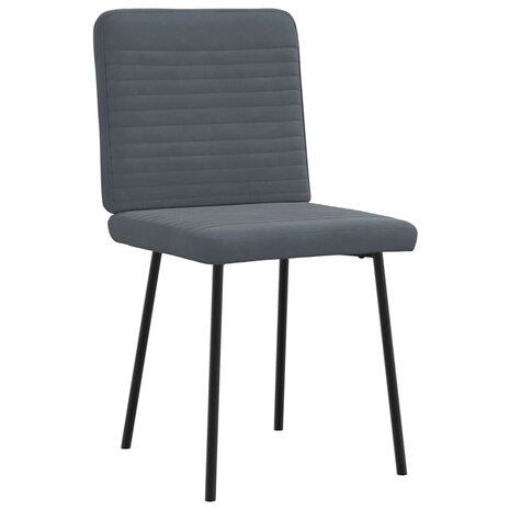 Eetkamerstoelen 2 st fluweel donkergrijs 3