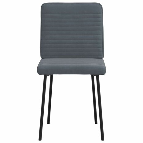 Eetkamerstoelen 2 st fluweel donkergrijs 4