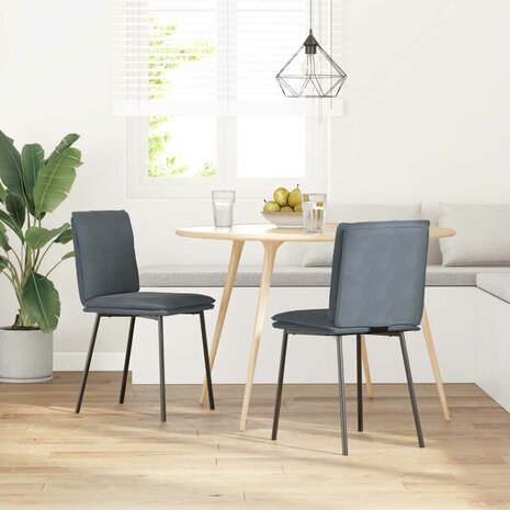 Eetkamerstoelen 2 st fluweel donkergrijs 2