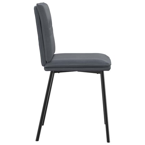 Eetkamerstoelen 2 st fluweel donkergrijs 5
