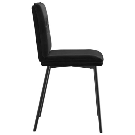Eetkamerstoelen 2 st fluweel zwart 5